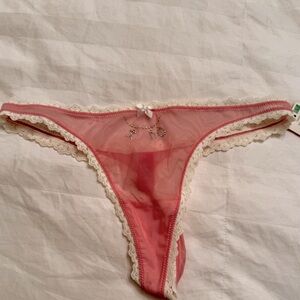 NWT Betsey Johnson I Do thong size L